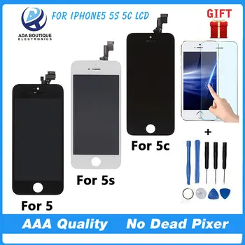 Good Quality AAA No Dead Pixel For iPhone 5 5G LCD Screen With Touch Digitizer Display Assembly Replacement  Black  White