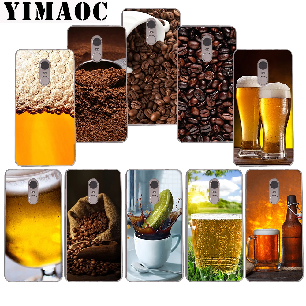 

YIMAOC Beer and Coffee pattern Soft Case for Xiaomi Mi a1 a2 f1 6 8 lite se mix 2s Redmi 5 6 6a S2 Plus 5A Note 5 6 Pro 4 X