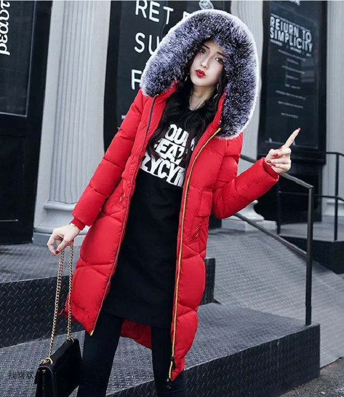 2017 New winter coat women long jacket Collar Hooded Woman Parka Womens cotton padded Coats Thick Jacket+29 (2)