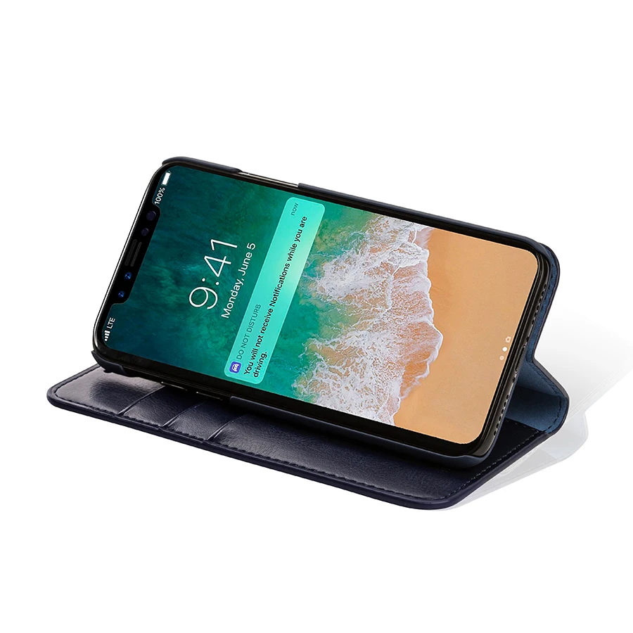 Роскошный кожаный чехол для Samsung Galaxy S9 Plus S8 S10 NOTE 9 телефона со слотом карты iPhone X XS XR