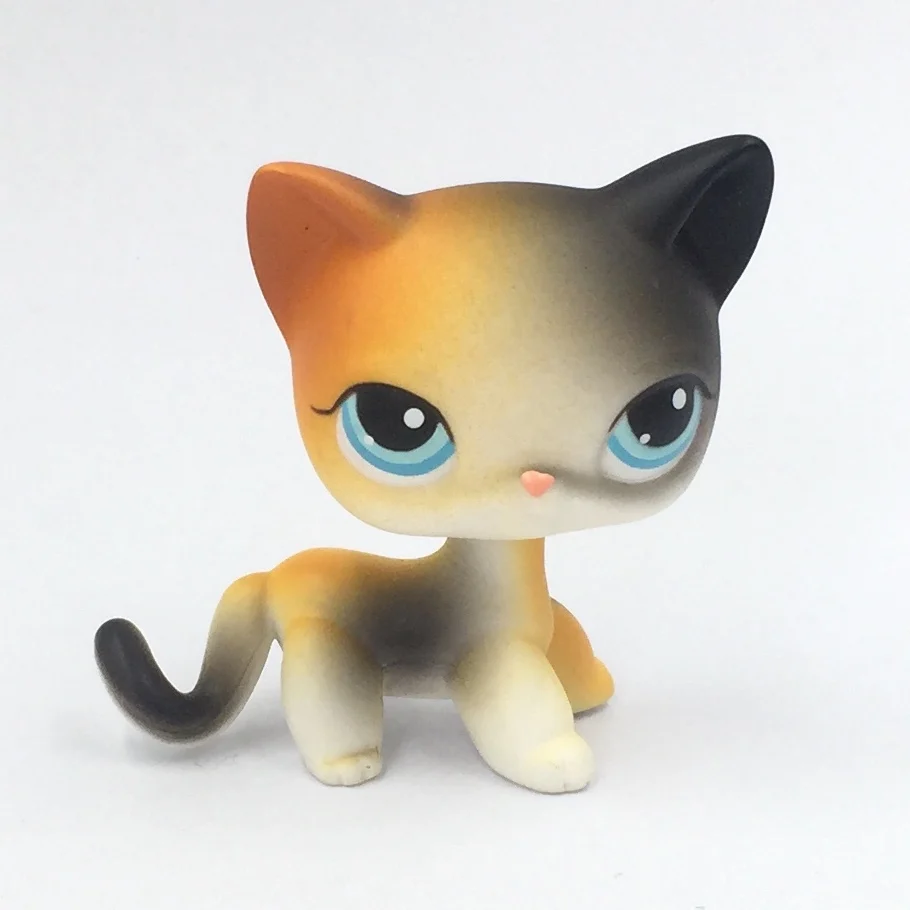

real rare short hair cat #106 orange & black standing original old pet shop lps toys kitty child toys gift