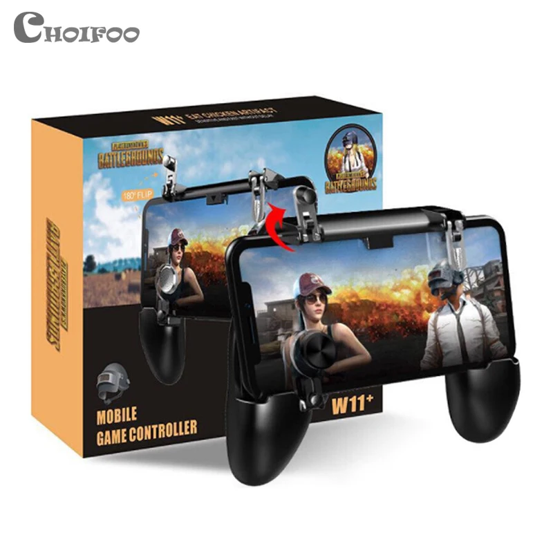 

W11+ PUBG Mobile Game Controller PUBG Gamepad Joystick Metal L1 R1 Trigger fire button for 5.5~6.5 inch Android IOS Smartphone