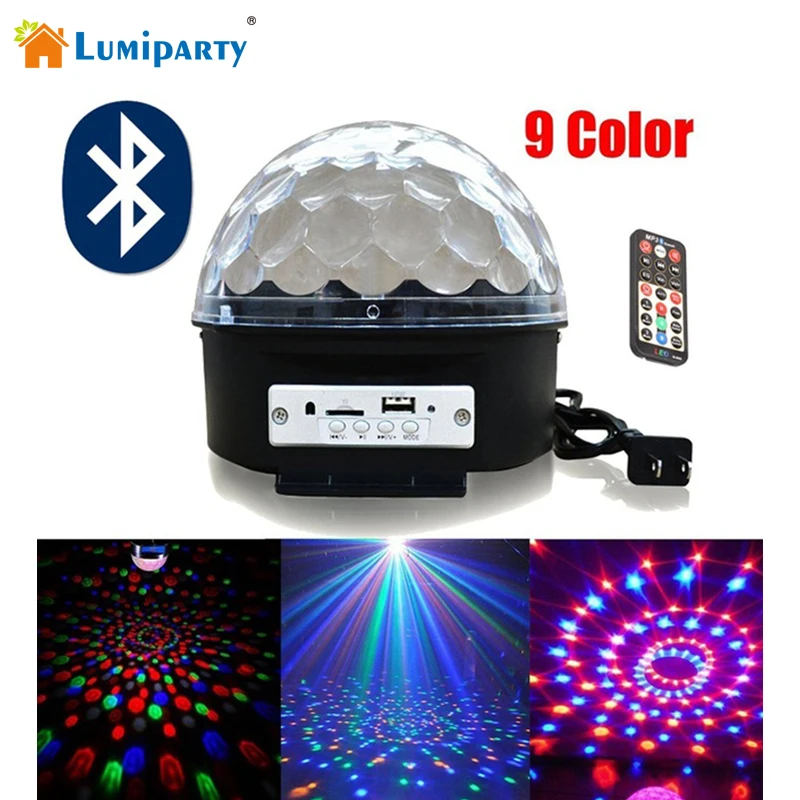 

9 Colors RGB Sound Control Stage Light Magic Crystal Ball Stage Lighting Effect Lamp Disco Light for Home Wedding Party Decor