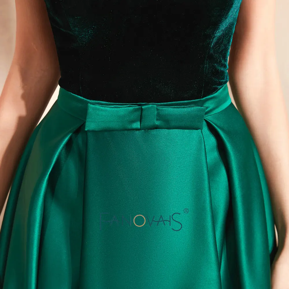 Green Velvet Evening Dresses Long Vestidos De Fiesta De Noche Evening Dress Arabic Special Occasion Dresses Party Gowns
