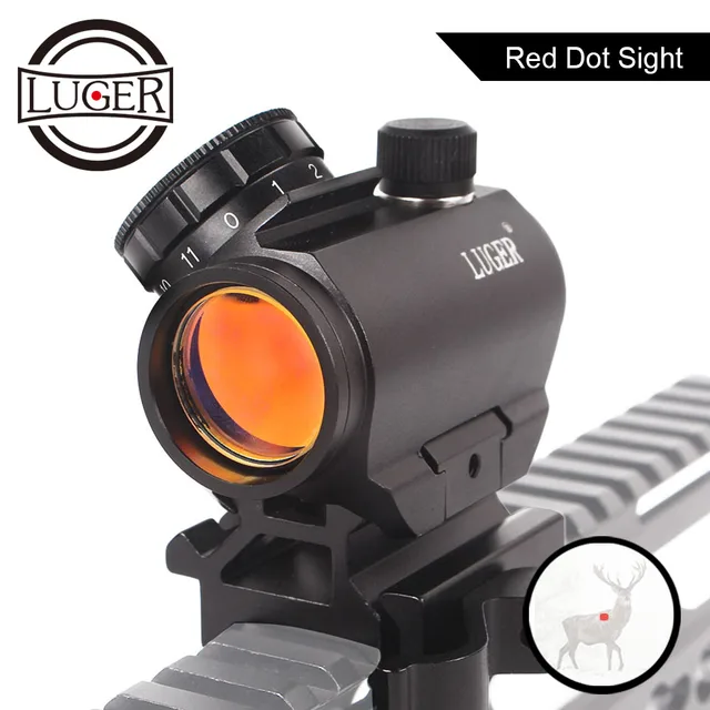 US $6.22 LUGER Hunting Micro Red Dot Sight Spotting Scope Sniper Riflescope Holographic Sights AK47 Air Rifl