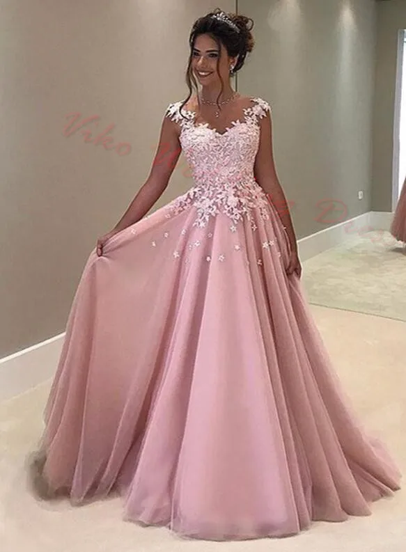 vestido de gala rosa