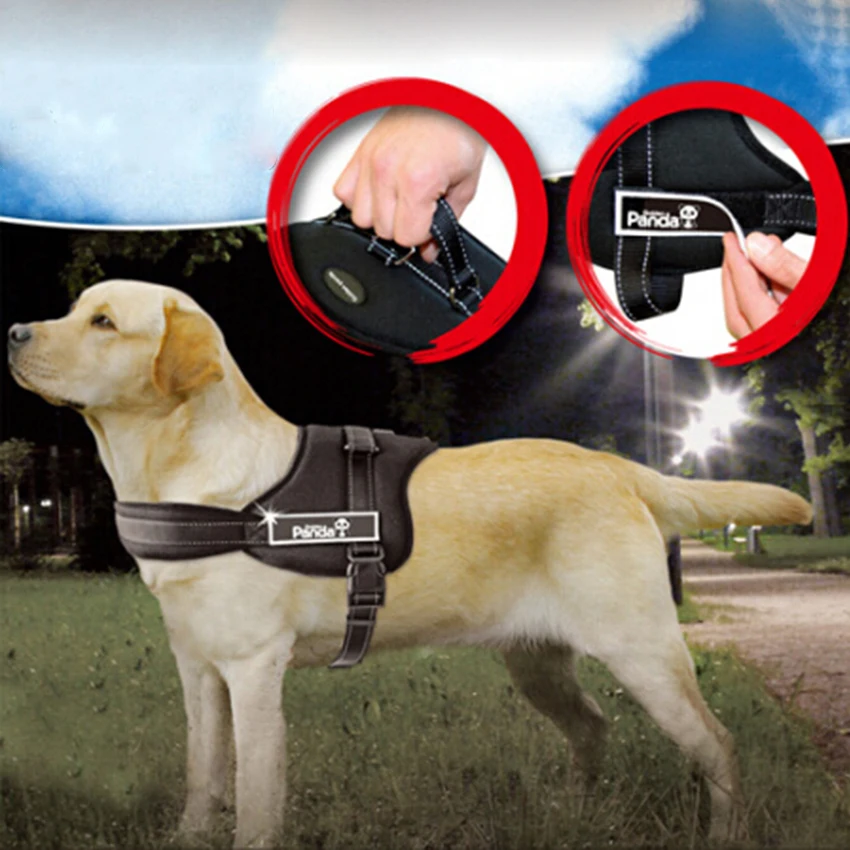 

S-XXL Sports Dog Harness Metal D-ring No Pull Nylon Dog Harness Vest with Hand Strap for Small and Large Dogs Pitbulls