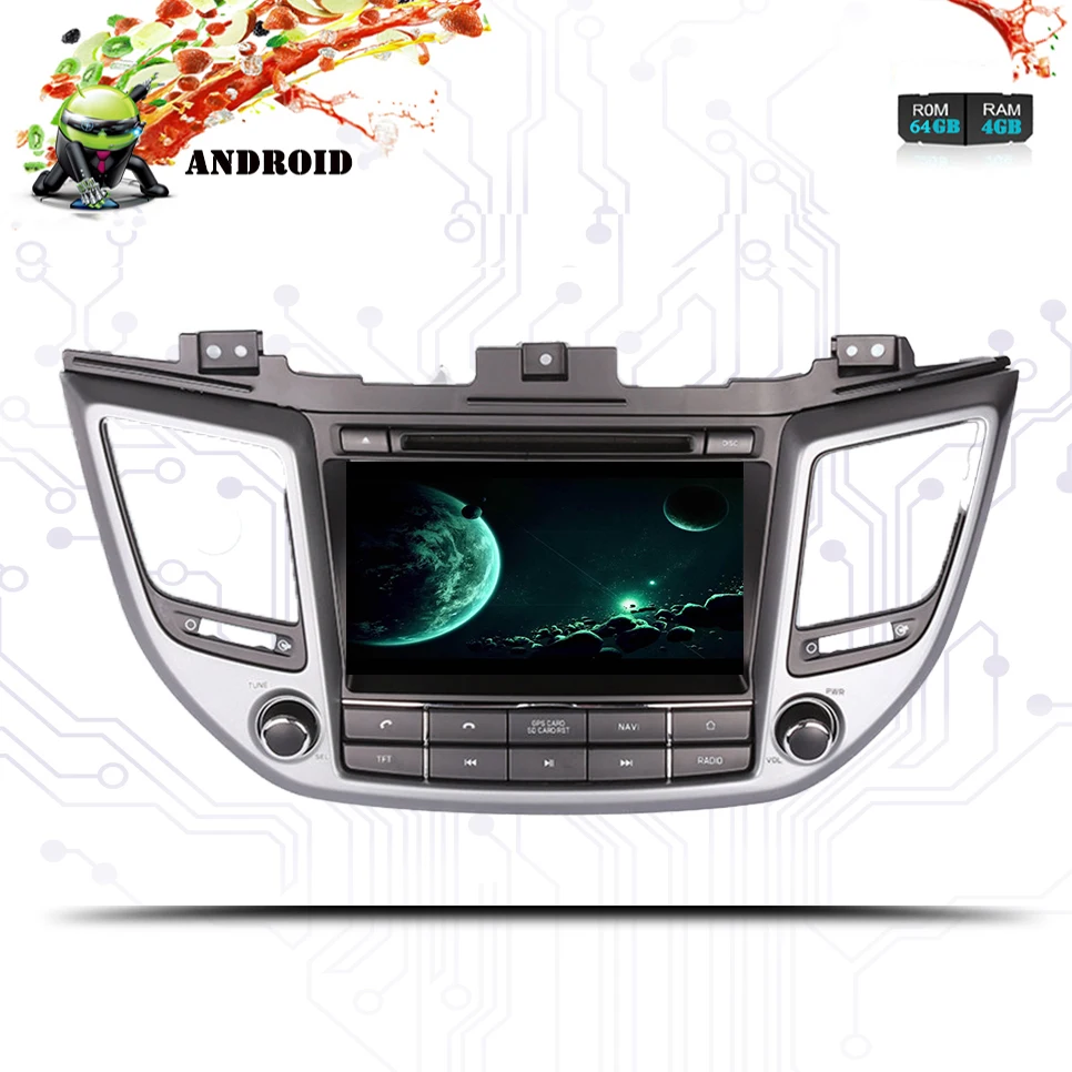 Clearance Octa Core 4GB RAM 64GB Android 9.0 Car DVD GPS Navi Multimedia Player Car Stereo for HYUNDAI TUCSON 2015 2016 2017 18 Head Unit 2