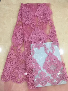 

luxury Nigerian french lace fabric YG-566 Embroidered lace fabric with beads for Nigerian dress