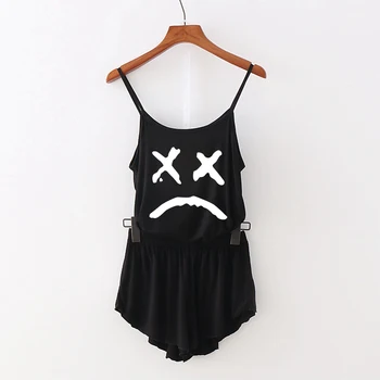 

LIL PEEP Women Two Piece Fashion Summer Sleeveless Crop Top+Shorts 2019 Arrival Casual Clothes Sexy New CG0901