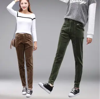 

Women Harem Pants Trousers High Waist Female Loose Casual Corduroy Pants Womens Large Size trousers r512