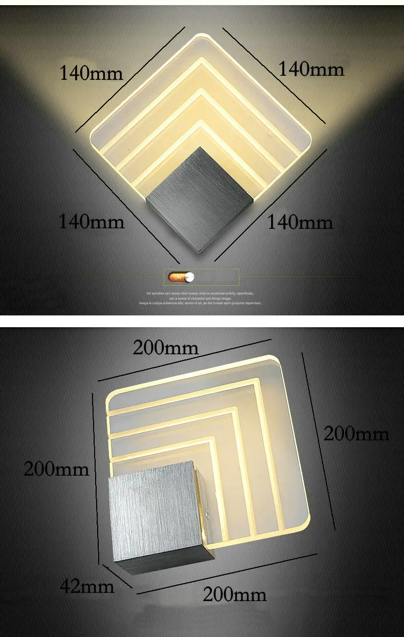 Современный светодиодный настенный светильник лампа освещение салона Акриловые Настенные светильники 5 Вт светодиодный 14 см 20 см 220V освещение для спальни гостиной настенные светильники BL130