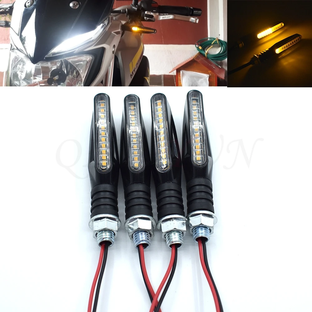 

Universal Motorcycle LED Flexible Flow Steering Signal Indicator Amber Light For Yamaha FZ1 FAZER FZ6 FZ6R FZ8 XJ6