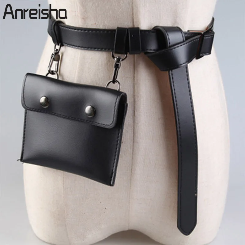 Anreisha أزياء المرأة الخصر لينة بو حزام جلد حقيبة للنساء الإناث أحدث فتاة اليومية الخصر حزمة محفظة نسائية للعملات المعدنية رفرف حقيبة فاني
