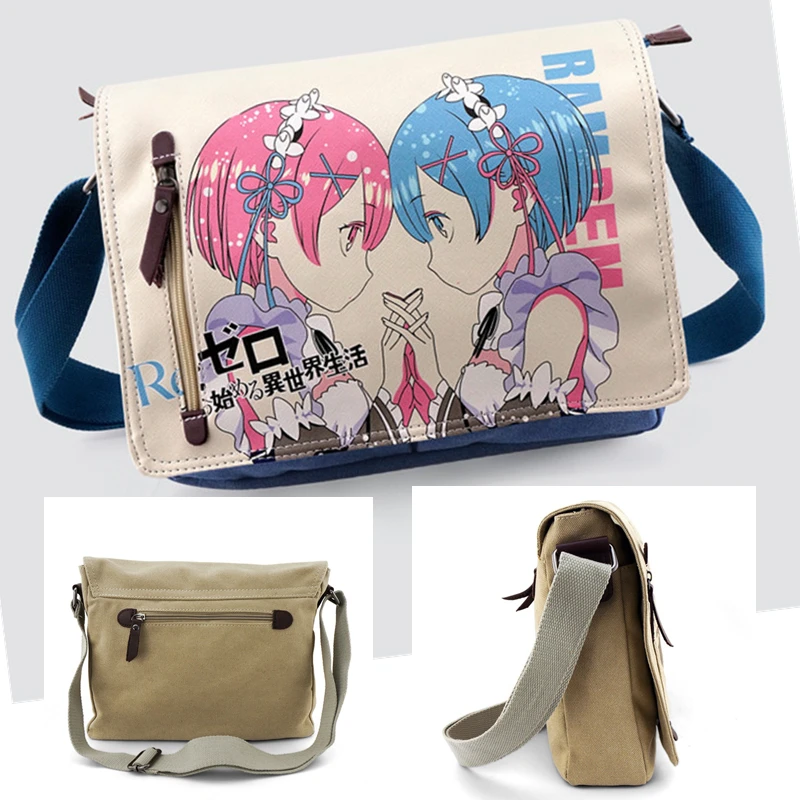 

Women Casual Messenger Bag High Quality Canvas Shoulder Bag re:life in a different world from zero Business Travel Crossbody Bag