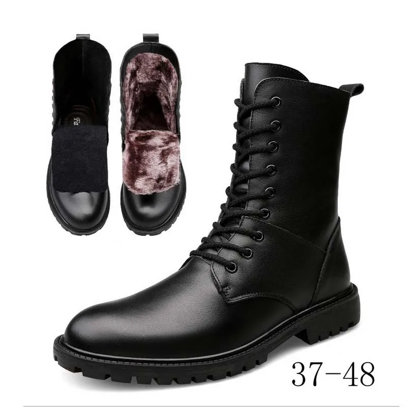 YATNTNPY/Новое поступление; Мужская обувь из натуральной кожи; модные высокие ботинки; черные кожаные ботинки Martin в британском стиле; мужские зимние ботинки