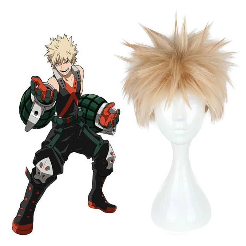 Аниме Boku no Hero academic Bakugou Katsuki парик косплей костюм My короткие волосы для мужчин и
