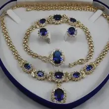 AAA новые женские ювелирные изделия серьга с аквамарином браслет ожерелье кольцо