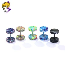 Карамельный цвет беруши гантели серьги-гвоздики звездное небо из нержавеющей стали серьги-винт для мужчин женщин OFF-XXL ювелирные изделия