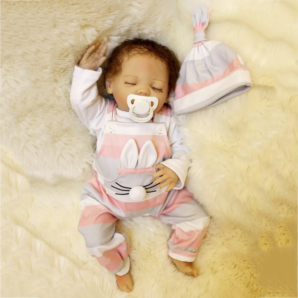 18inch Silicone Reborn Lifelike Sleeping Baby Doll Kids Playmate Gift for Girls Baby Alive Soft Toys for Bebe Reborn Toys