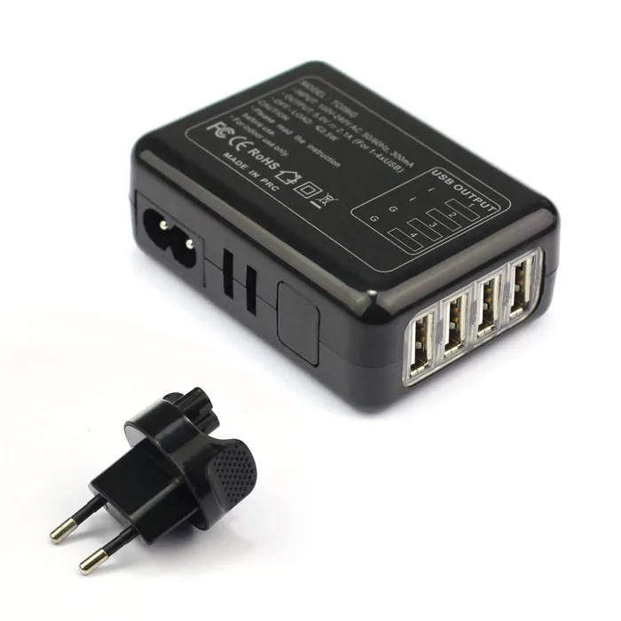 

usb charger quick charge EU Plug 4 Ports USB Wall AC fast Charger Adapter Phone Charge For iPhone iPad Samsung Xiaomi Huawei z75