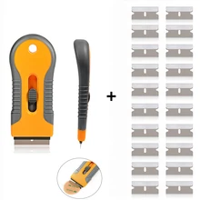 FOSHIO автомобильные тонировочные инструменты бритвенный скребок+ 20 шт. лезвие окно тонировка наклейка на автомобиль Съемник пленки обертывание Ракель виниловый чистящий стеклоочиститель