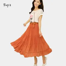 Новое поступление, женская льняная хлопковая юбка,, яркие цвета, пляжные юбки с ремнем, длинная юбка, Saias