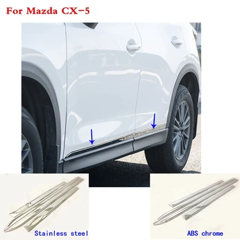 

Car styling Side Door trim Strip Molding Stream lamp panel bumper hoods moulding 4pcs For Mazda CX-5 CX5 2nd Gen 2017 2018