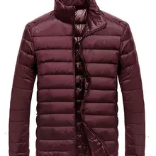 Для мужчин; Новинка зимы Тонкий Повседневное теплые куртки-пальто Белые парки с гусиным пухом одноцветное Цвет Ultra Light Высокое качество Мужская куртка, пальто