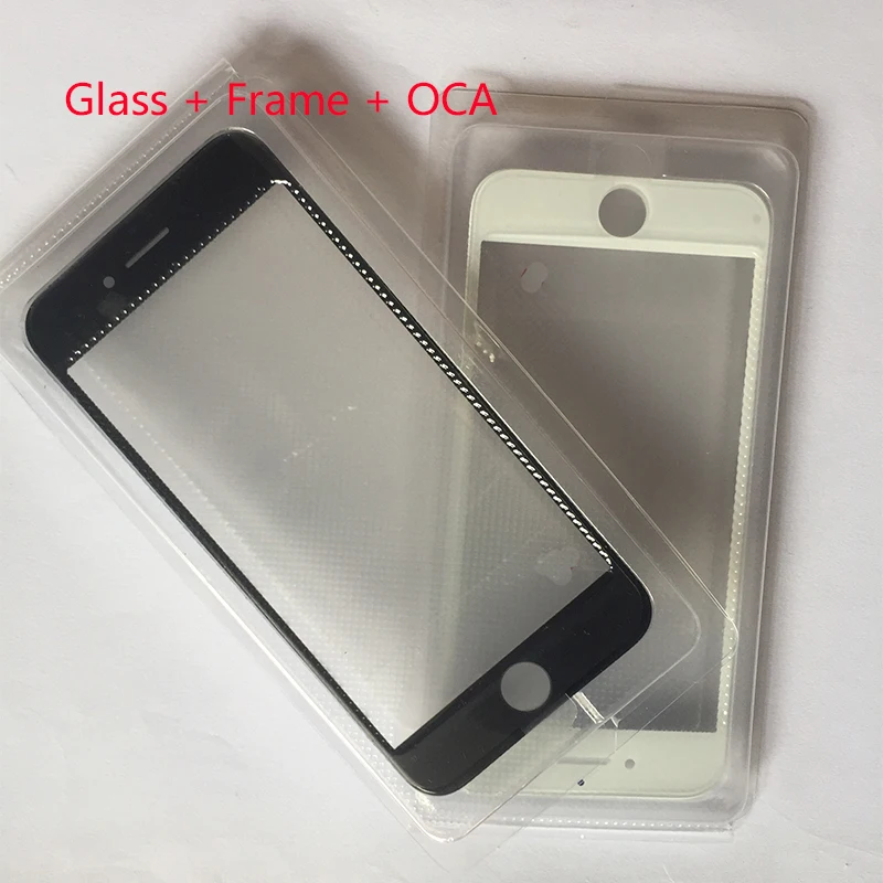 Внешнее стекло со средней рамкой + OCA вместе для iPhone 7 7G plus 8 передняя стеклянная
