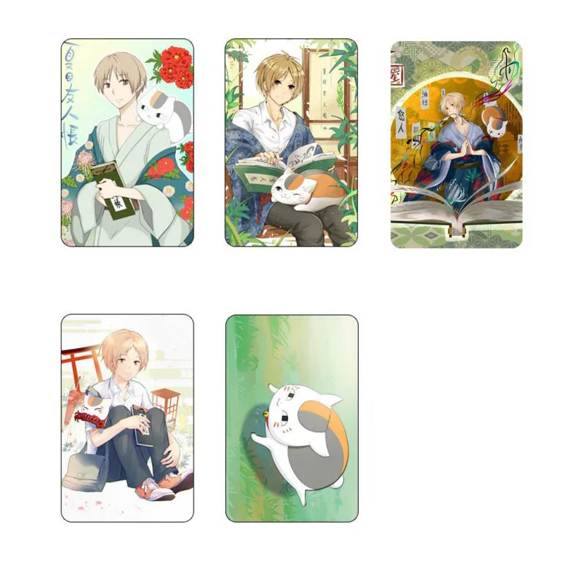 

5Pcs/Pack Natsume Yuujinchou Gintama Stickers Kids Japanese Anime Cat Cartoon DIY Bank Bus ID Card Sticker Stationery