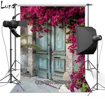

MEHOFOTO Floral Vinyl Photography Background For Wedding Wood Door New Fabric Polyester Backdrop For Newborn photo studio 2441