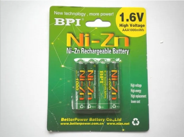 4 шт./партия 1,6 v aaa 1000 mwh аккумуляторная батарея nizn Ni-Zn aaa аккумуляторная батарея