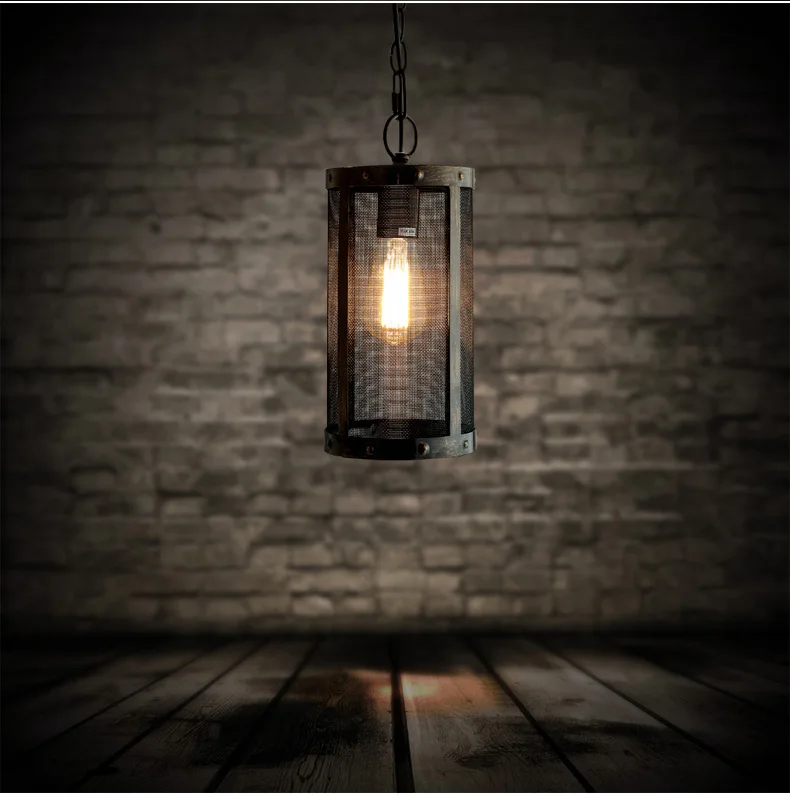 Loft Style Industrial Style Pendant Lighting Bar Metal Mesh Art Deco Lighting Vintage Lamp Personality Restaurant Light Fixtures