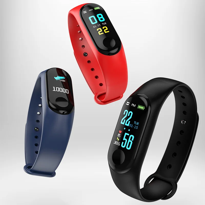 

Smart Wristband Fitness Bracelet Blood Pressure M3 Plus Fitness Tracker Wristband Pedometer Sport Activity Tracker Android Ios