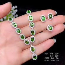 Коламбия естественный диопсид набор кольцо, серьги, ожерелье модное с новым дизайном качество 925 серебро