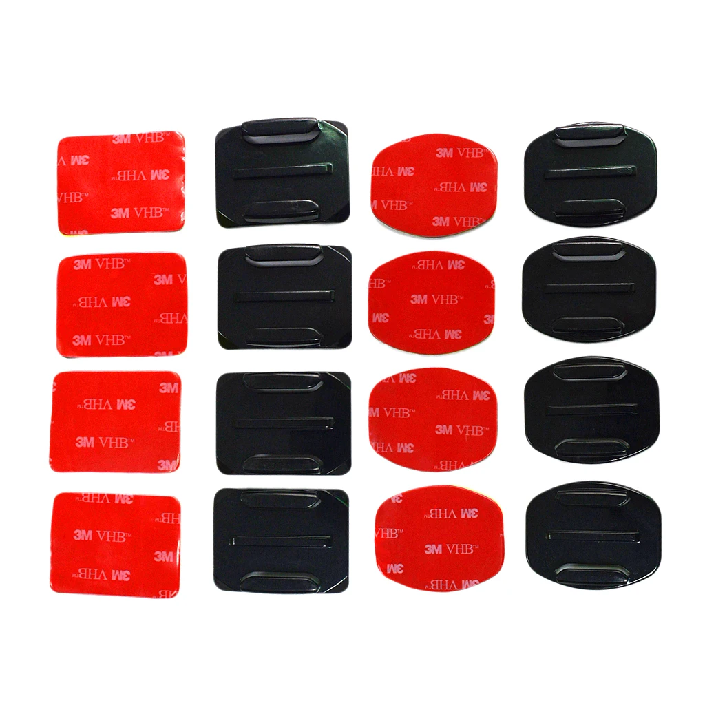 8Pairs Flat Adhesive Base Sticker Curved Mount Sticky Glue Firm Pad for SJCAM SJ4000 GoPro Hero More