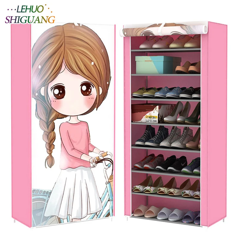 

Shoe cabinet 9-layer 8-grid 3D drawing Non-woven fabrics large Shoe rack organizer removable shoe storage for home furniture