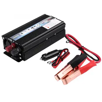 

1000W DC 12V to AC 220V Car Power Inverter Converter USB Charger Adapter Black Aluminum araba aksesuar