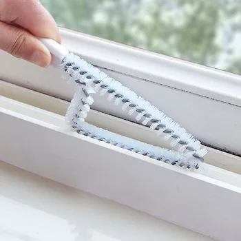 

2pcs/set 360 degree dead corner crevice brush long handle door and window corner brush 2 in 1 multi-function groove brush