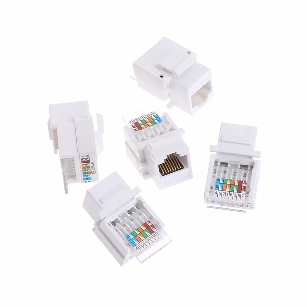 

5Pcs UTP RJ45 CAT5E Module Tool-free Socket Module For Network Integrated Wiring Connectors