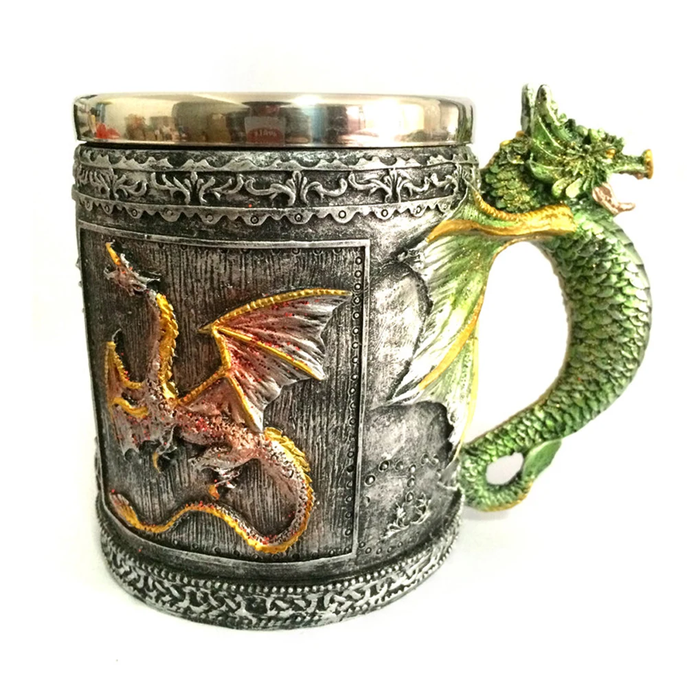 3D смолы черепа кружкиТанкард эффектный череп воин tankard Кубок пива Кофе кружка