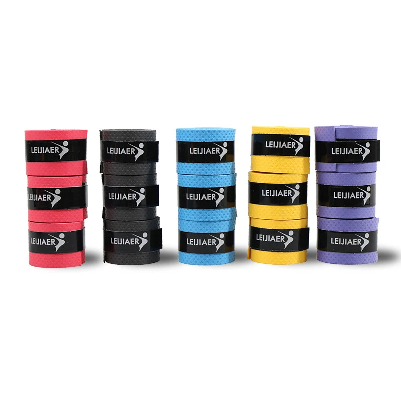 

Leijiaer 15Pcs (Black, Blue, Purple, Yellow, Red) Pu Soft,Absorb Moisture and Anti-Slip Overgrip Racket Hand Glue for Tennis a
