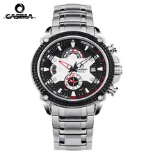 Fashion Brand CASIMA Watches Men Stopwatch Date Display Clock Luxury Elegant Table Calendar Steel Strap Mens