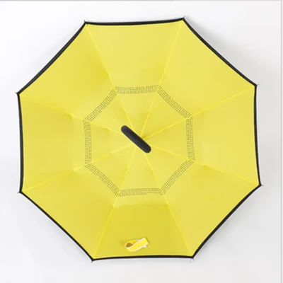 Складной обратный зонтик двойной Слои перевернутый ветрозащитные непромокаемые автомобиля зонты для Для женщин S100