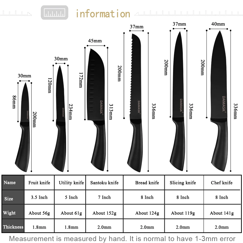 Дамасский черный дизайн набор кухонных ножей японский нож шеф-повара слайсер Santoku нож для очистки овощей 3Cr13mov острое лезвие