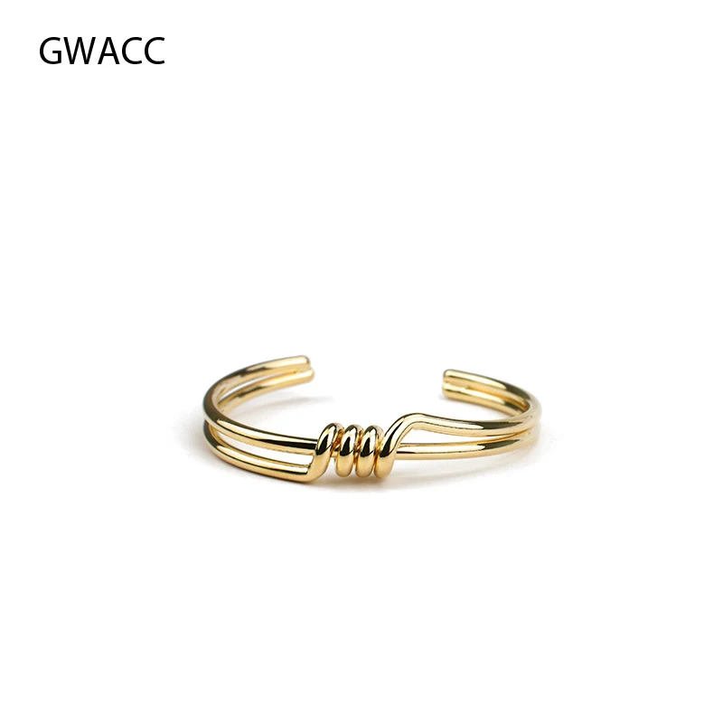 

GWACC Double Circle Knotted Bracelet Bangle For Women Spiral Shape Design Gold Color Metal Bracelet Vintage Fashion Jewelry