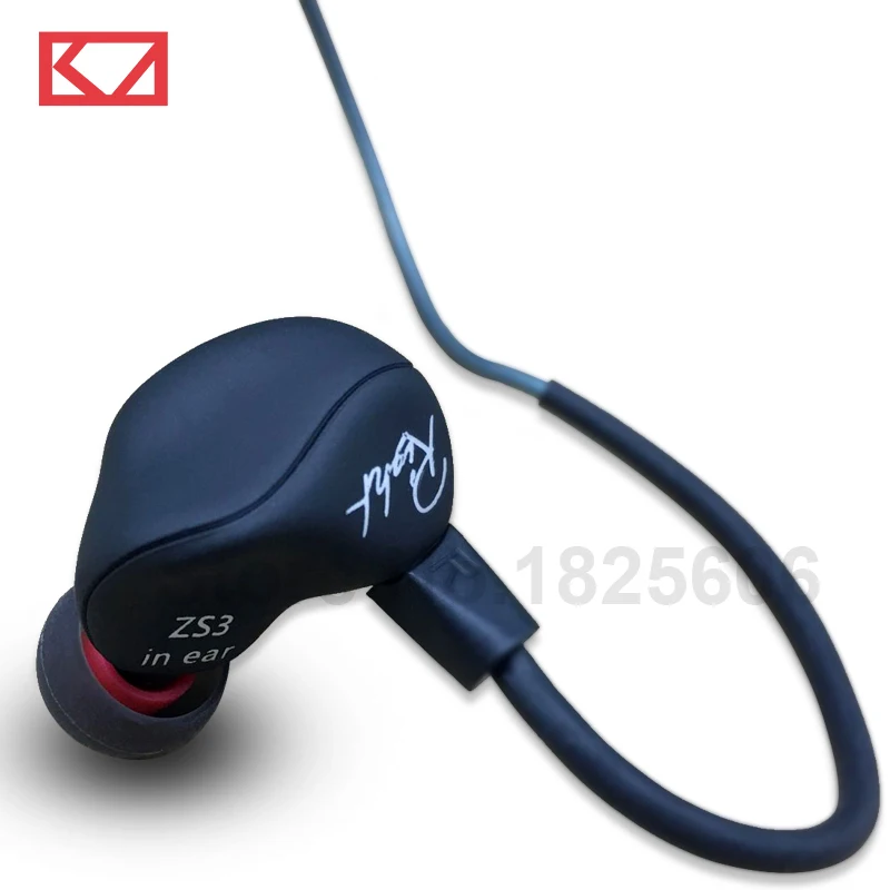  2016 New Original KZ ZS3 In Ear Earphone Stereo Running Sport Earphone Noise Cancelling HIFI Monito Earphone Support wholesale 