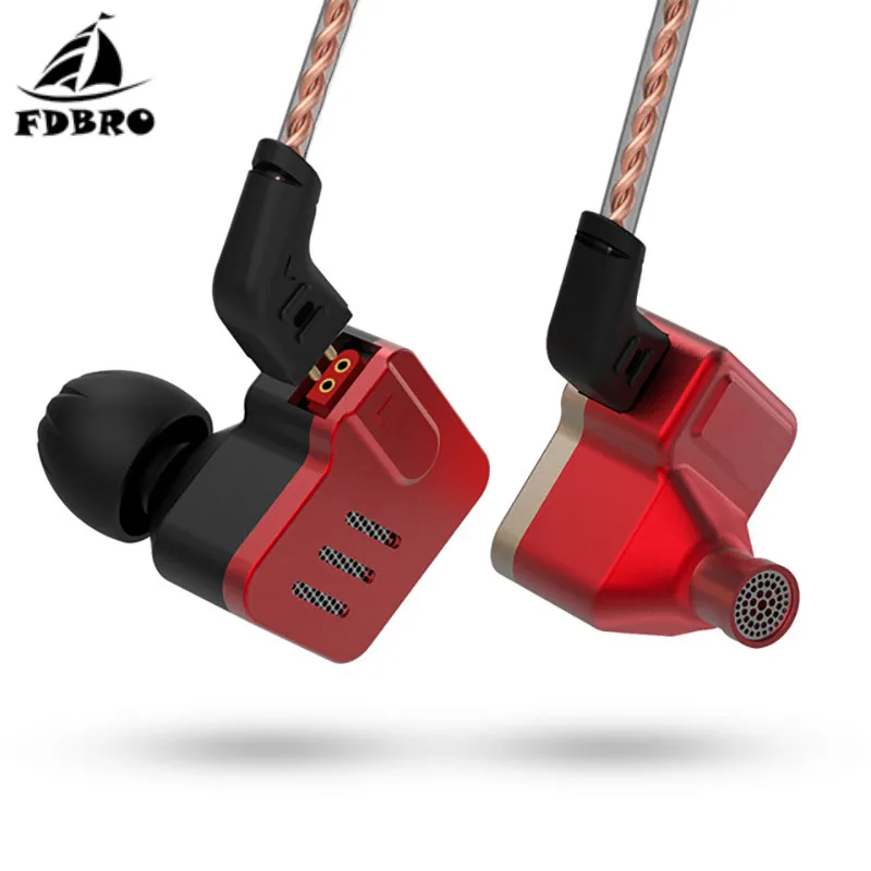 

FDBRO KZ BA10 ZS10 Drive Unit In Ear Earphone 5 Balanced Armature Detachable Detach 2Pin Cable DJ HIFI Metal Earphone Headset