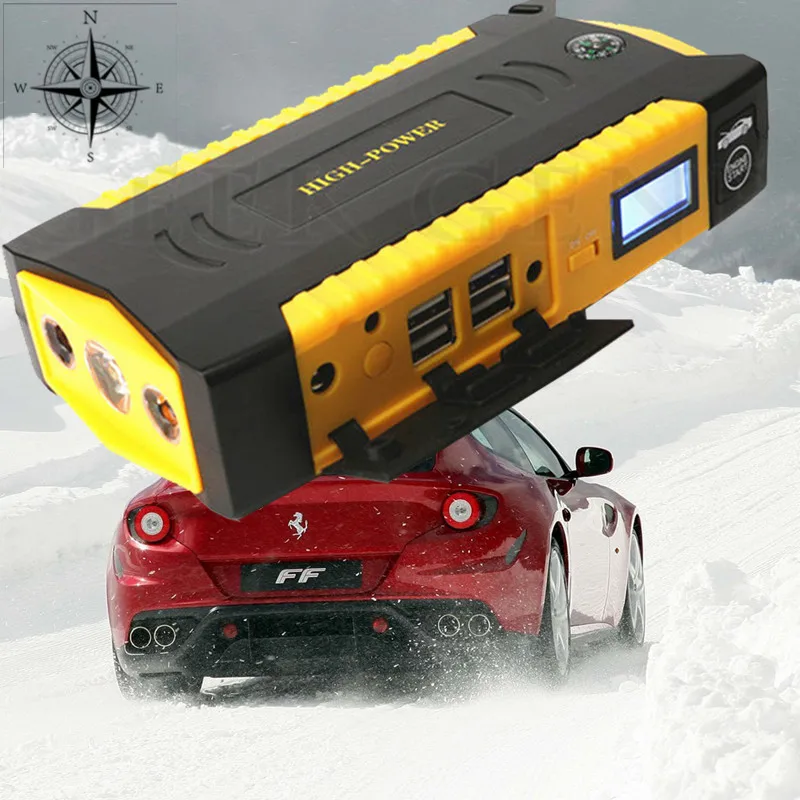 2019 Car Jump Starter Portable 12V Petrol Diesel Starting Device 4USB Power Bank 600A Pack Car Battery Charger Buster SOS Lights
